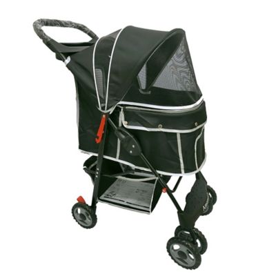 AmorosO Deluxe 4-Wheel Pet Stroller, Black, Medium