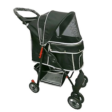 AmorosO Deluxe 4-Wheel Pet Stroller, Black, Medium