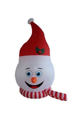 A Holiday Company Snowman Head With Blue Shimmer Light