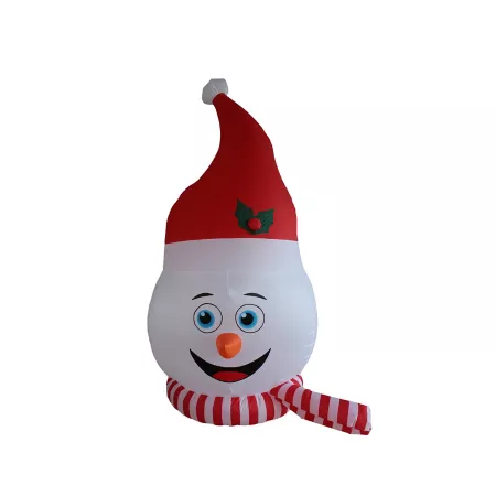 A Holiday Company Snowman Head with Blue Glitter Light Rain Barrels