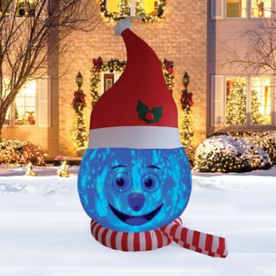 Image showing  Snowman Head With Blue Shimmer Light