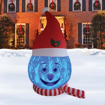 Image showing  Snowman Head With Blue Shimmer Light