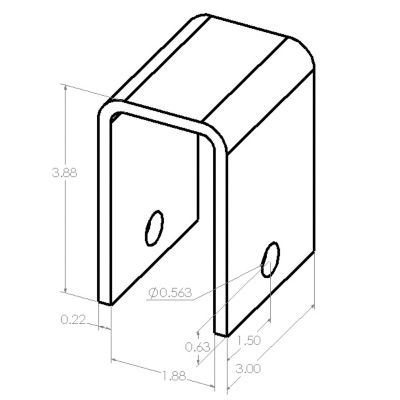 Image showing  Spring Hanger Bracket, 3-7/8 in. Tall