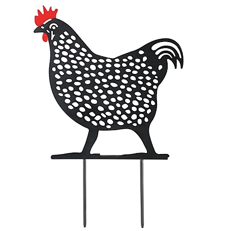Red Shed Chicken Silhouette Garden Stake