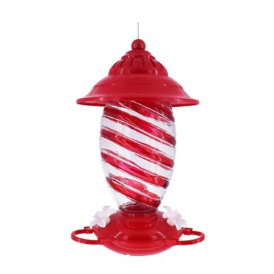 Royal Wing 28 oz. Swirl Glass Hummingbird Feeder
