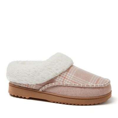 Dearfoams Women's Nyla Felted & Plaid Moc Toe Clogs