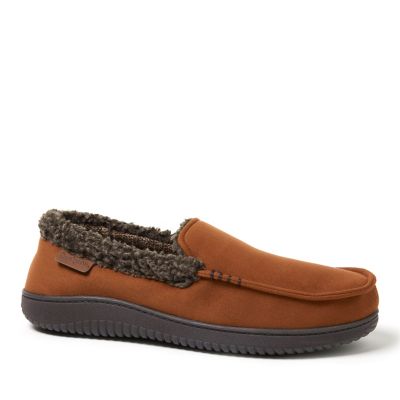 Dearfoams Men's Alexander Microsuede Moccasins with Berber Casing