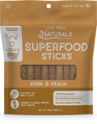 Dog Treat Naturals Pork and Peach Superfood Sticks Dog Treats, 10 oz.