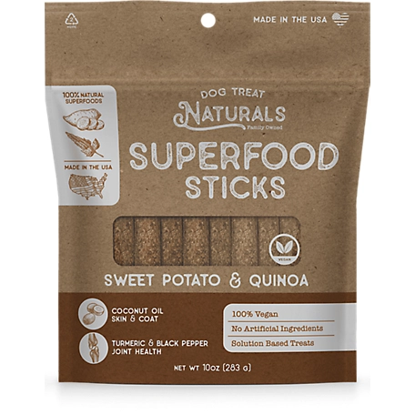 Dog Treat Naturals Sweet Potato and Quinoa Superfood Sticks Dog Treats, 10 oz.