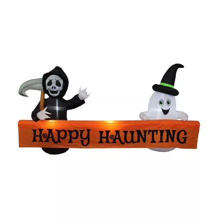 Inflatable Happy Haunting Banner from a Holiday Company Halloween Inflatables