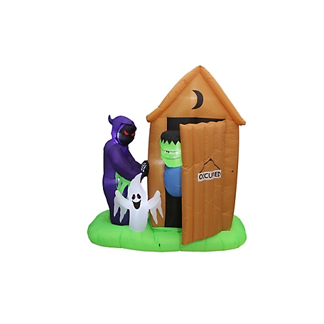 A Holiday Company Animated Inflatable Monster Outhouse Scene