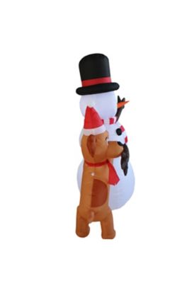 Image showing  Animated Puppy and Snowman Scene Inflatable