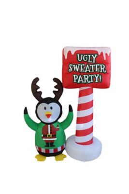 A Holiday Company Ugly Sweater Party Penguin Inflatable