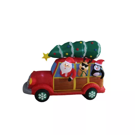 A Holiday Company 32" Santa's Woody Van Christmas Ornament Rain Barrels