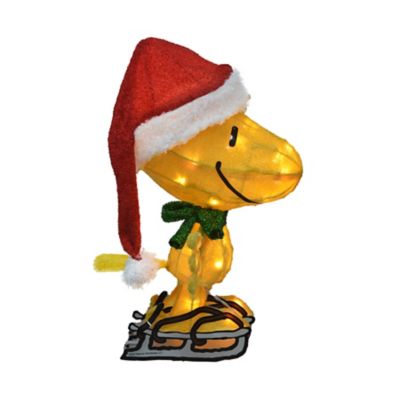 ProductWorks 11.6 in. Pre-Lit LED 3-D Skating Woodstock Christmas Decoration