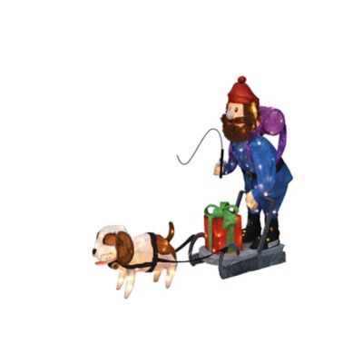 ProductWorks LED Standing Yukon and Dog Christmas Decoration