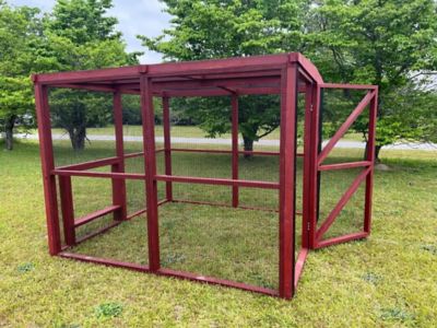 OverEZ Wooden 8 ft. Chicken Run, 20 Chicken Capacity, Red