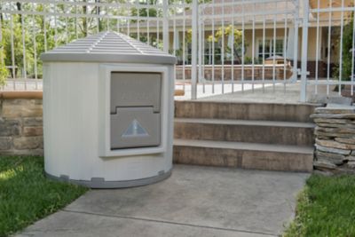 Image showing 5 th Dog Palace Premium Insulated Outdoor Plastic Dog House with Calming Bed, CB-52DB