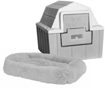 Dog Palace Hunter Premium Insulated Plastic Dog House with Calming Bed