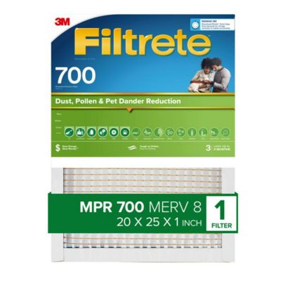 Filtrete MPR 700 Dust, Pollen & Pet Dander Reduction Air Filter, 20 in. x 25 in. x 1 in., 7100288923