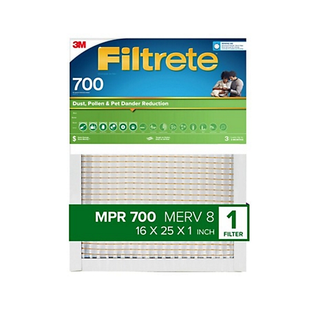 Filtrete MPR 700 Dust, Pollen & Pet Dander Reduction Air Filter, 16 in. x 25 in. x 1 in., 7100288913