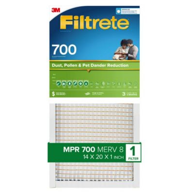 Filtrete MPR 700 Dust, Pollen & Pet Dander Reduction Air Filter, 14 in. x 20 in. x 1 in., 7100288764