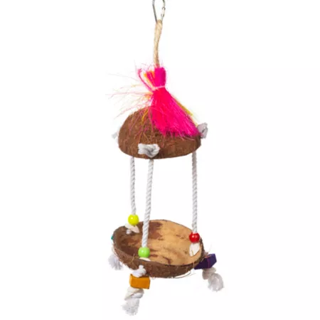 Prevue Pet Products Forage and Engage Tropical Teasers Tiki Hut Bird Toy Pet Bird Toys