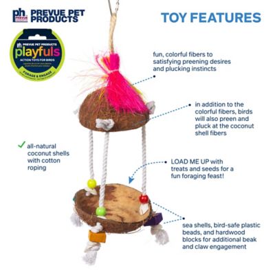 Image showing  Forage and Engage Tropical Teasers Tiki Hut Bird Toy
