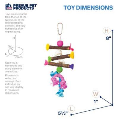 Image showing  Preen and Pacify Tropical Teasers Shells and Sticks Bird Toy