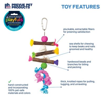 Image showing  Preen and Pacify Tropical Teasers Shells and Sticks Bird Toy