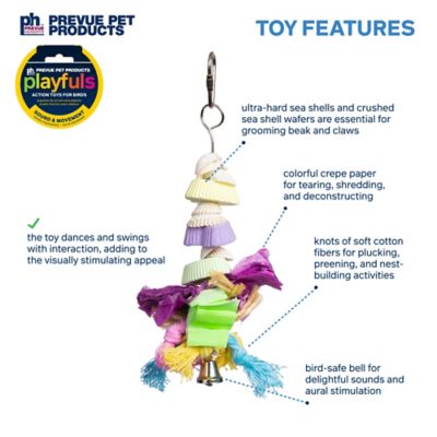 Image showing  Prevue Hendryx Sound and Movement Tropical Teasers Cookies and Knots Bird Toy