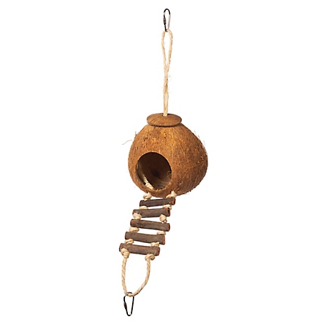 Prevue Pet Products Prevue Hendryx Naturals Forage & Engage Coco Hideaway with Ladder Bird Toy 62801
