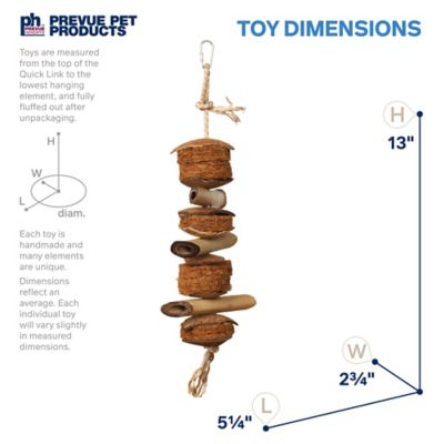 Image showing  Prevue Hendryx Naturals Preen and Pacify Coco and Bamboo Bird Toy