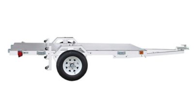 Image showing  1,450 lb Capacity 4 ft. x 8 ft. Single Axle Galvanized Folding Multi-Use Utility Trailer & Assembly Kit- MFT4X8G