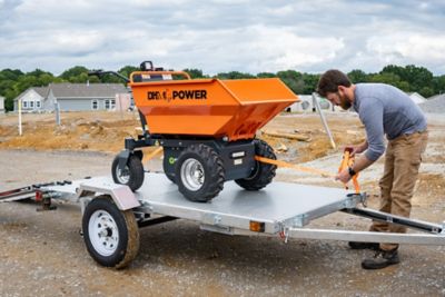 Image showing  1,450 lb Capacity 4 ft. x 8 ft. Single Axle Galvanized Folding Multi-Use Utility Trailer & Assembly Kit- MFT4X8G