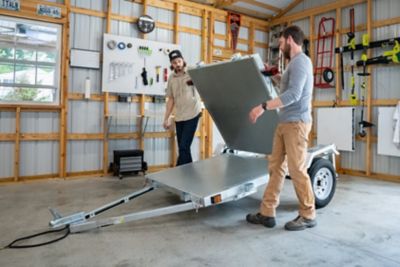 Image showing 5 th DK2 1,450 lb Capacity 4 ft. x 8 ft. Single Axle Galvanized Folding Multi-Use Utility Trailer & Assembly Kit- MFT4X8G