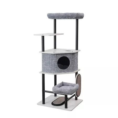 Petpals Group Grayson 53" Modern Industrial Style Cat Tower Cat Trees & Condos