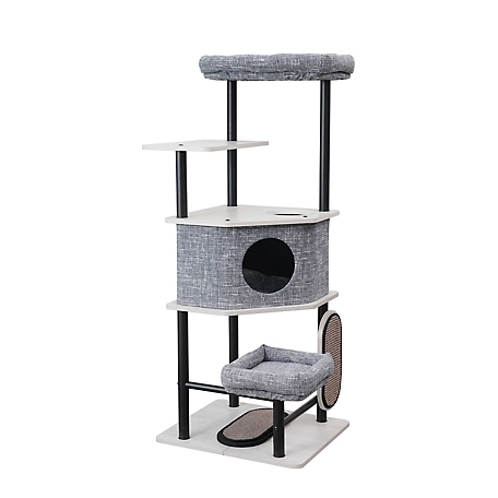 Petpals Group 53 in. Grayson Industrial Modern Style Cat Tower