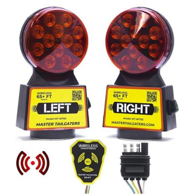 Master Tailgaters Wireless Trailer Tow Lights with Magnetic Mount, 4 Pin Flat Connection