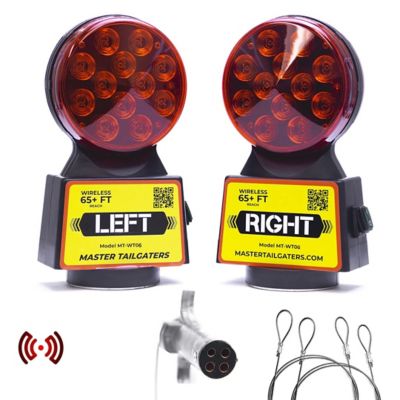 Master Tailgaters Wireless Trailer Tow Lights with Magnetic Mount - 4 Pin Round Connection