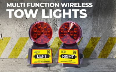 Image showing  Wireless Trailer Tow Lights with Magnetic Mount - 4 Pin Round Connection