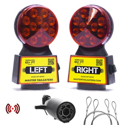 Master Tailgaters Wireless Trailer Tow Lights with Magnetic Mount - 7 Pin Blade Round Connection