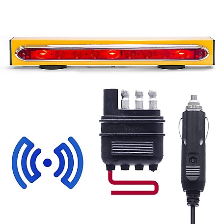 Master Tailgaters 19 in. Wireless Trailer Tow Light Bar with Rechargeable Battery and Magnetic Mount - 4 Pin Flat Transmitter