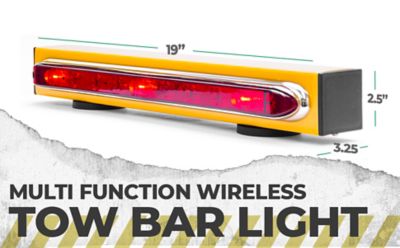Image showing 5 th Master Tailgaters 19 in. Wireless Trailer Tow Light Bar with Rechargeable Battery and Magnetic Mount - 4 Pin Flat Transmitter