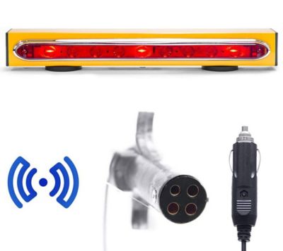 Master Tailgaters 19 in. Wireless Trailer Tow Light Bar with Rechargeable Battery and Magnetic Mount - 4 Pin Round Transmitter