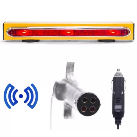 Master Tailgaters 19" Wireless LED Towing Light Bar with Rechargeable Battery and Magnetic Mount 4-Pin Transmitter Light Bars