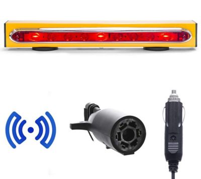 Master Tailgaters 19 in. Wireless Trailer Tow Light Bar with Rechargeable Battery and Magnetic Mount - 7 Pin Blade Transmitter