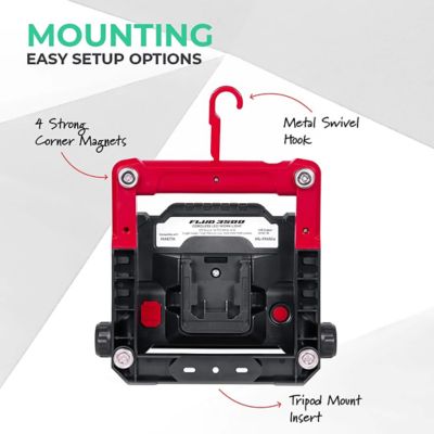 Image showing  Flud - Magnetic LED Work Flood Light with 3 Brightness Settings - Compatible with Makita 18V Battery, ML-FMA04
