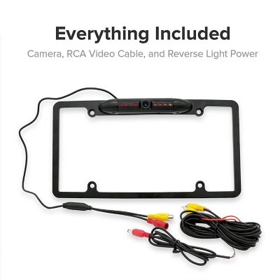 Image showing  Metal License Plate Frame with Camera and Ir LED Night Vision for Front Or Back License Plate