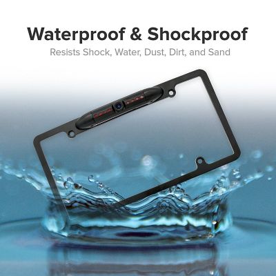 Image showing  Metal License Plate Frame with Camera and Ir LED Night Vision for Front Or Back License Plate